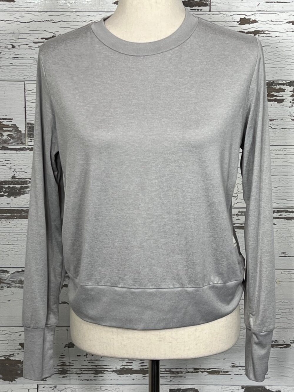 VUORI Daydream Crew Top Long Sleeve Heathered Gray Sz S #VW133 NWOT